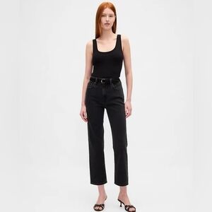 Levis 724  HIGH RISE STRAIGHT LEG cropped Black Waterless 25×30
